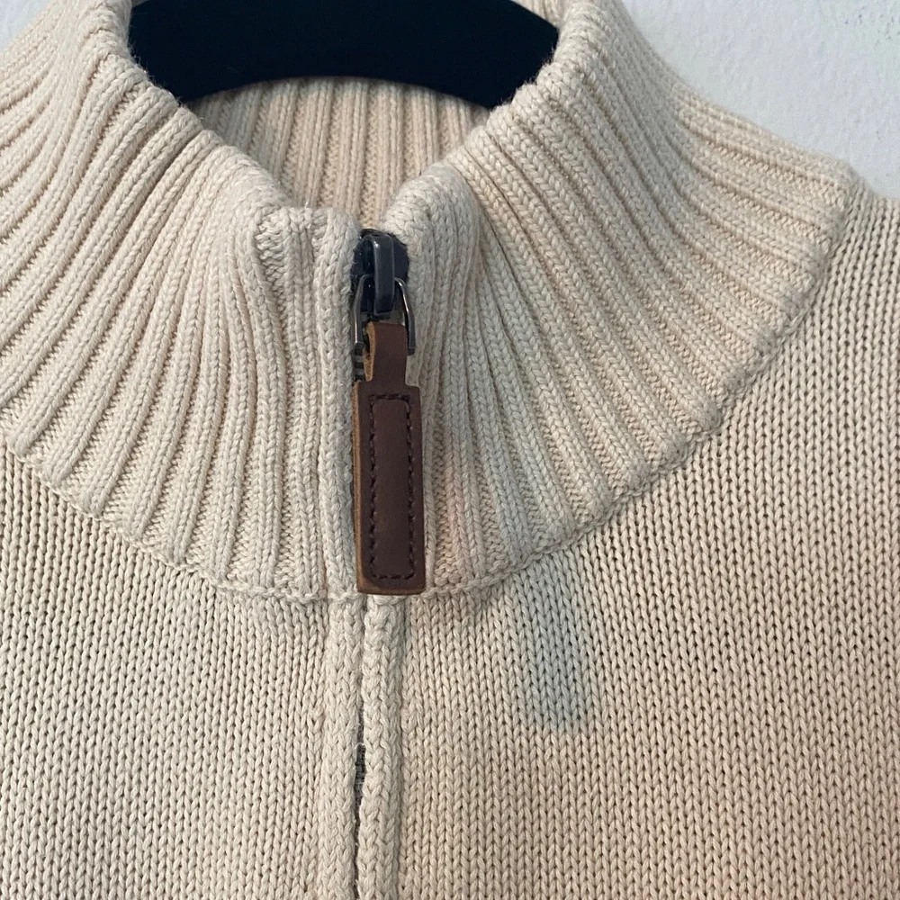 Brandy Melville Aleah Cream and Black  Zip-Up Sweater - Picture 3 of 10